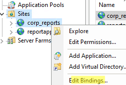 IIS bindings: edit bindings screen