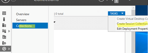 RDS console example: Create Session Collection